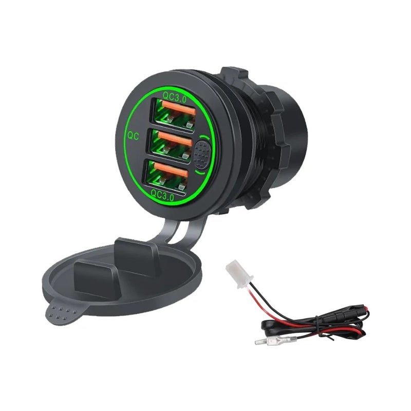 Bluejw 3-Port 18W Quick Charge 3.0 USB Car Charger - Flush Mount QC3.0 Cigarette Lighter Adapter 12V/24V Automobile Charger for Cars & More - Image 2